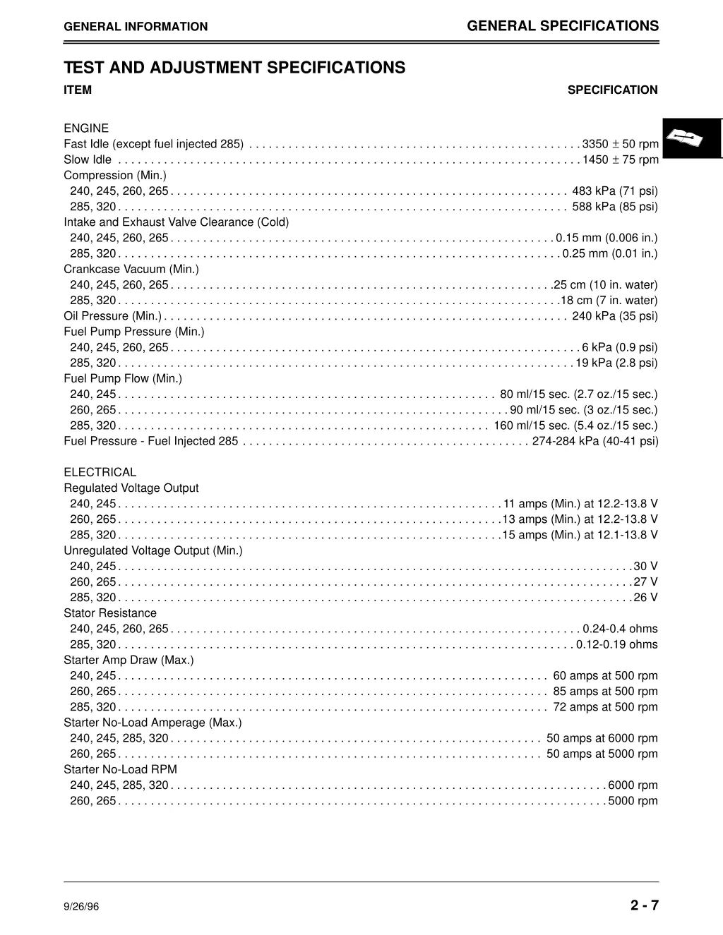 general specifications 4