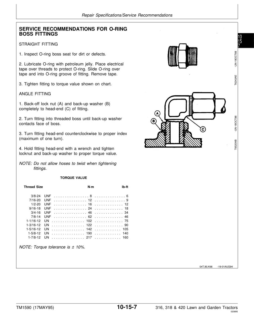 repair specifications service recommendations