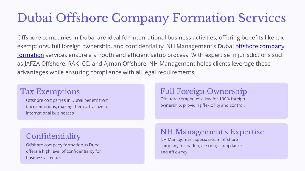 dubai offshore company formation services