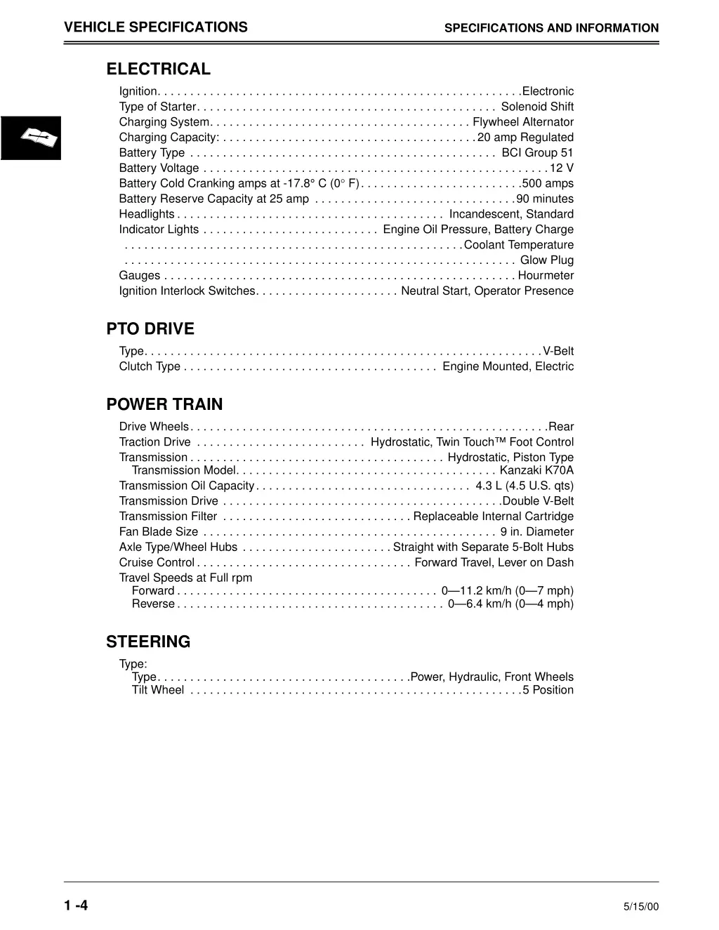 vehicle specifications 1