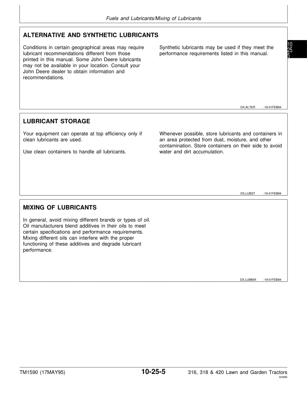 fuels and lubricants mixing of lubricants