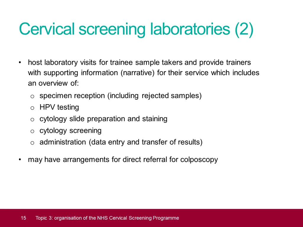 cervical screening laboratories 2