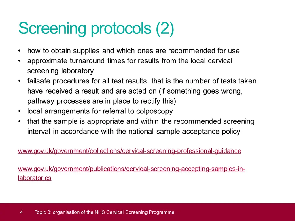 screening protocols 2