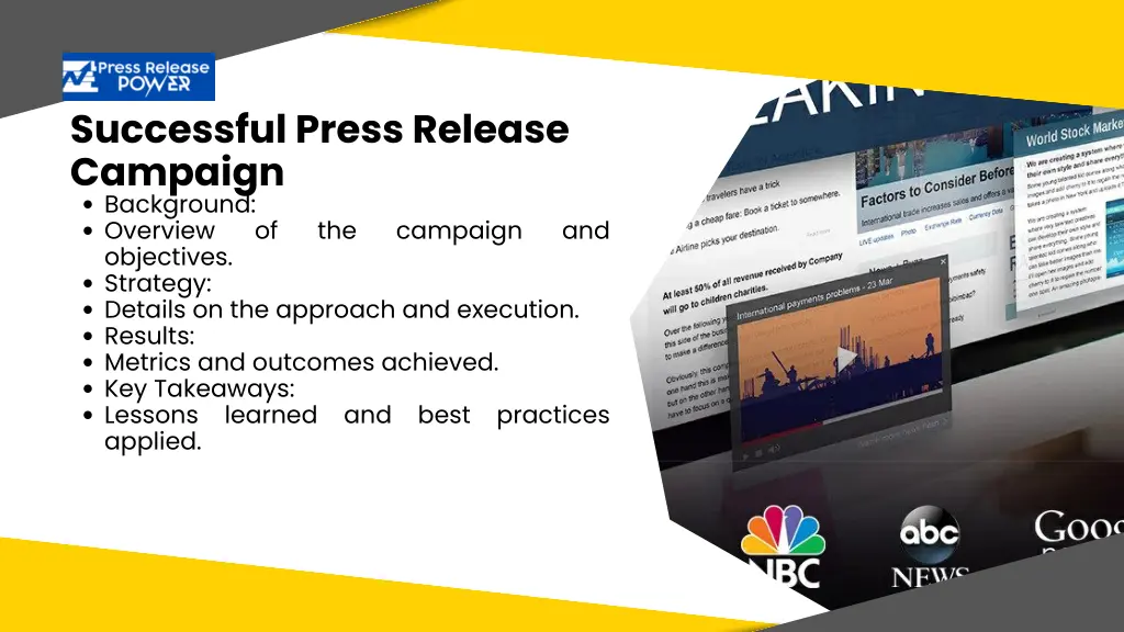 successful press release campaign background