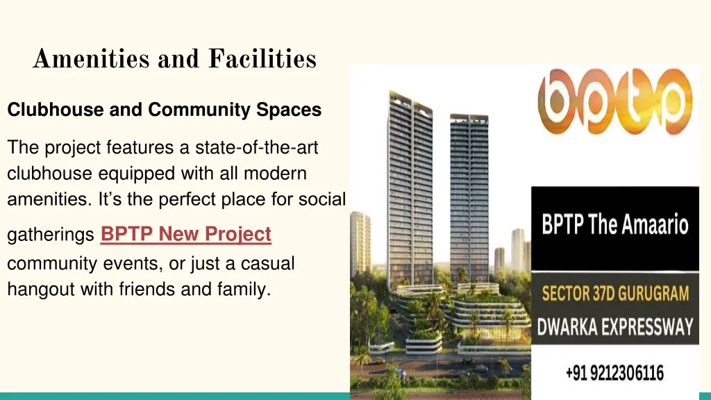 amenities and facilities