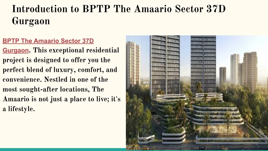 introduction to bptp the amaario sector