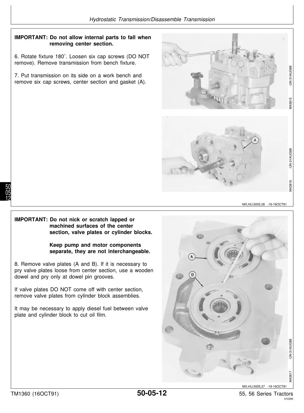 hydrostatic transmission disassemble transmission