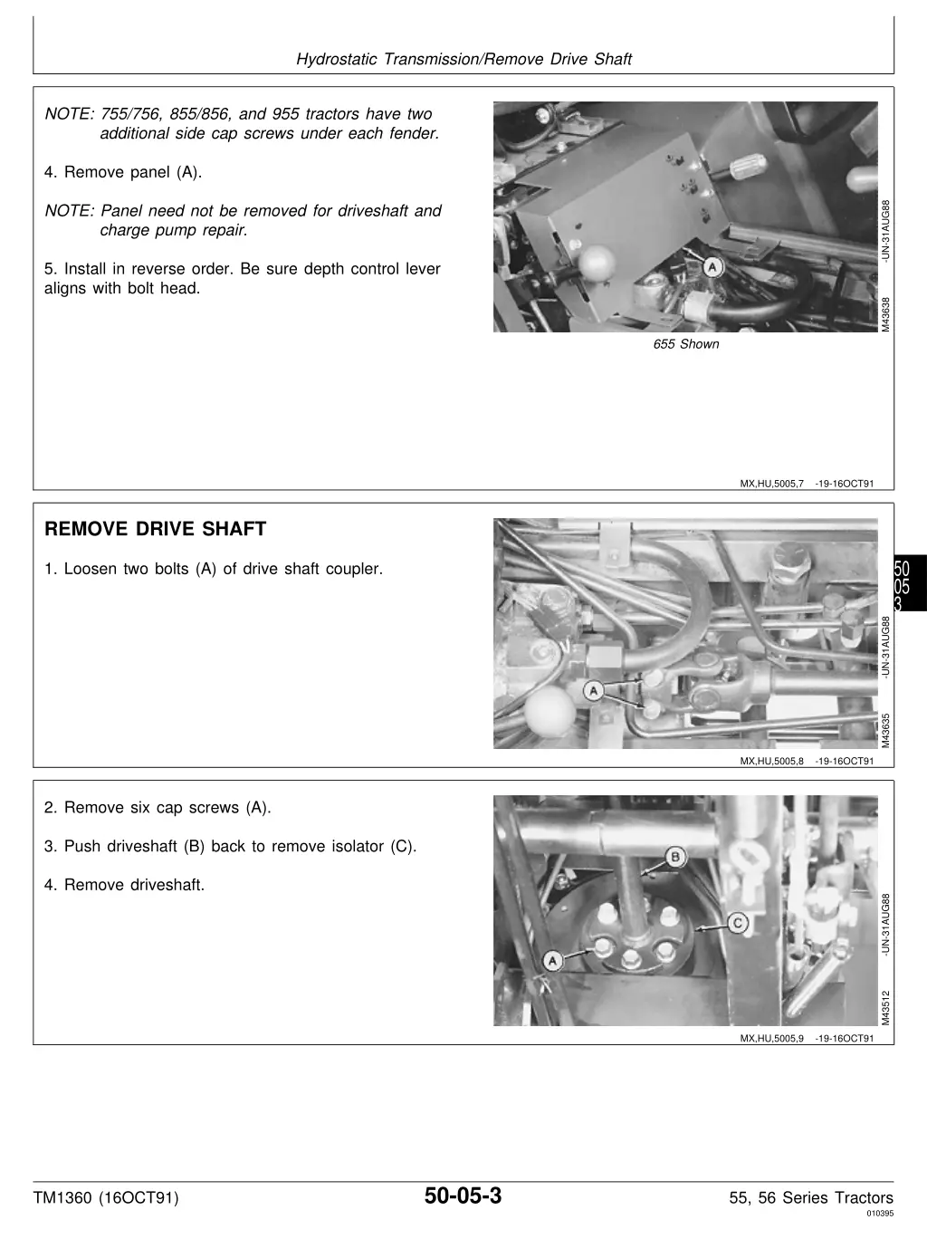 hydrostatic transmission remove drive shaft