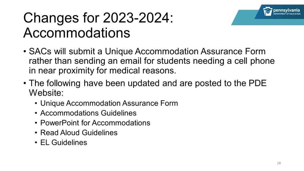 changes for 2023 2024 accommodations