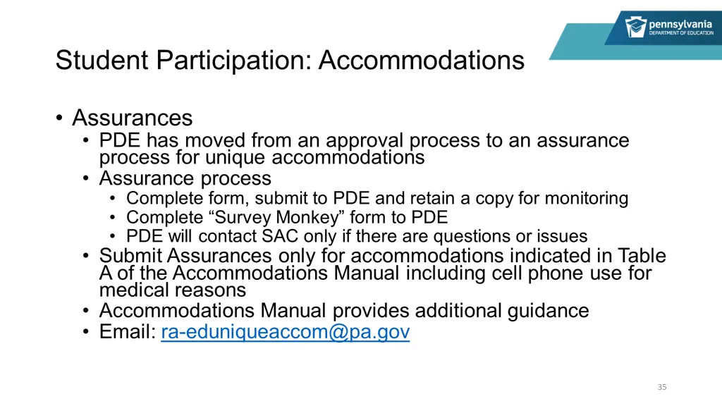 student participation accommodations