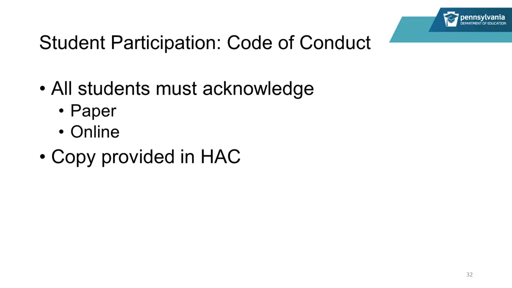 student participation code of conduct