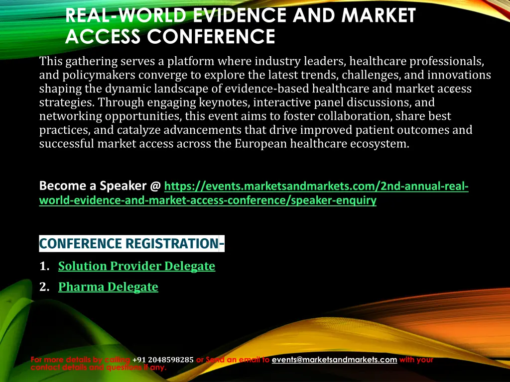 real world evidence and market access conference 1