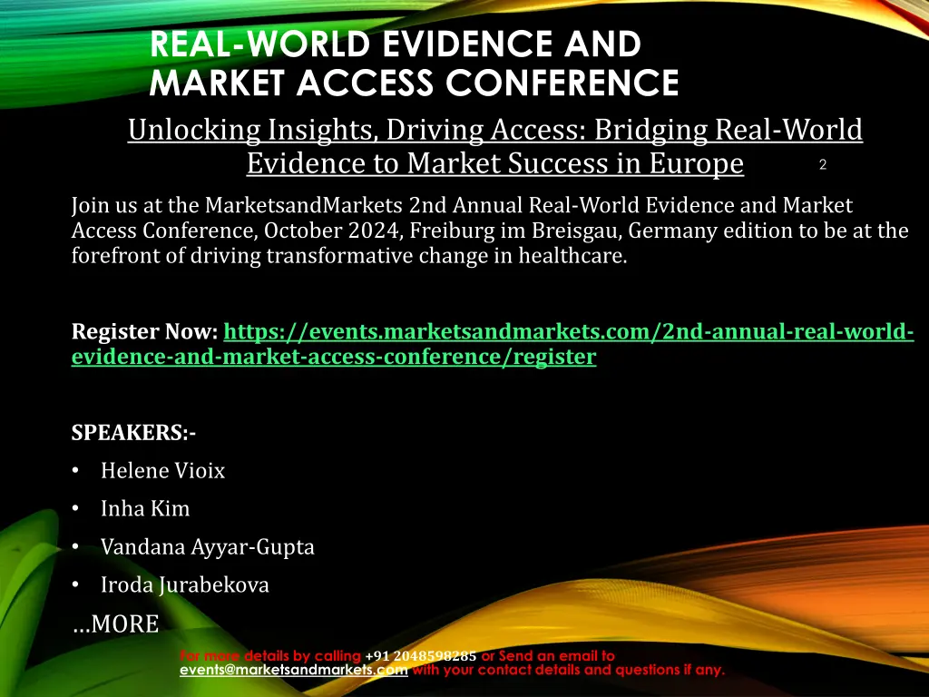 real world evidence and market access conference