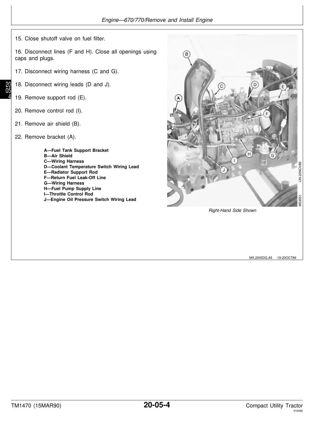 engine 670 770 remove and install engine 2