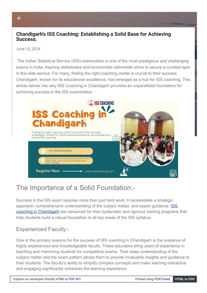 iss coaching