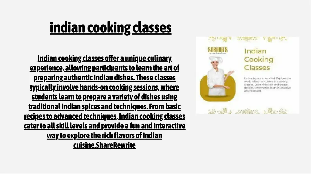 indian cooking classes