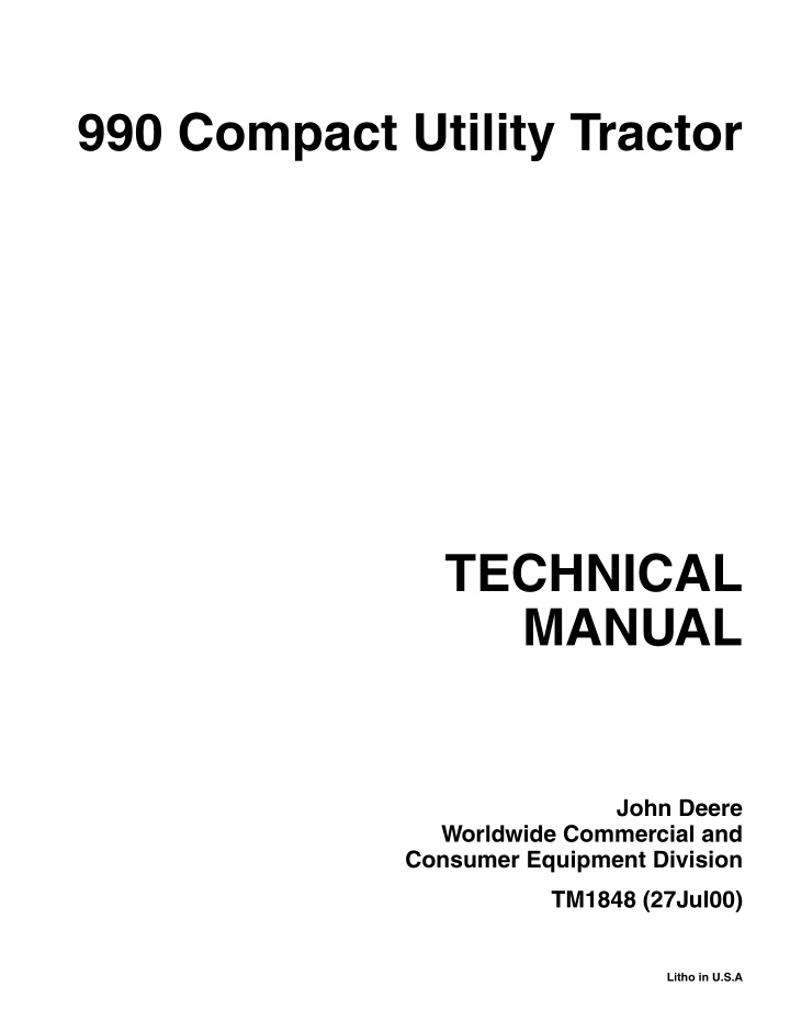 990 compact utility tractor