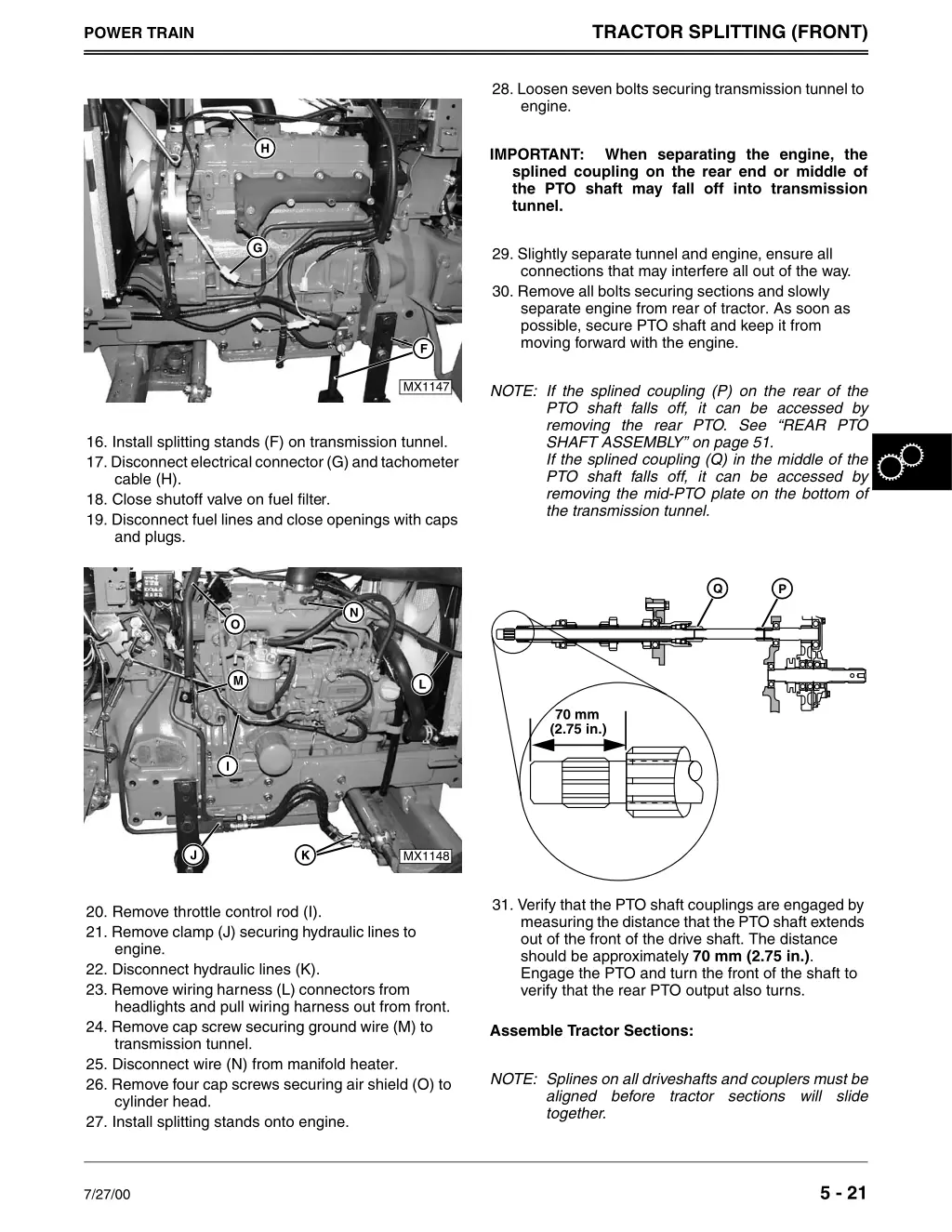 tractor splitting front