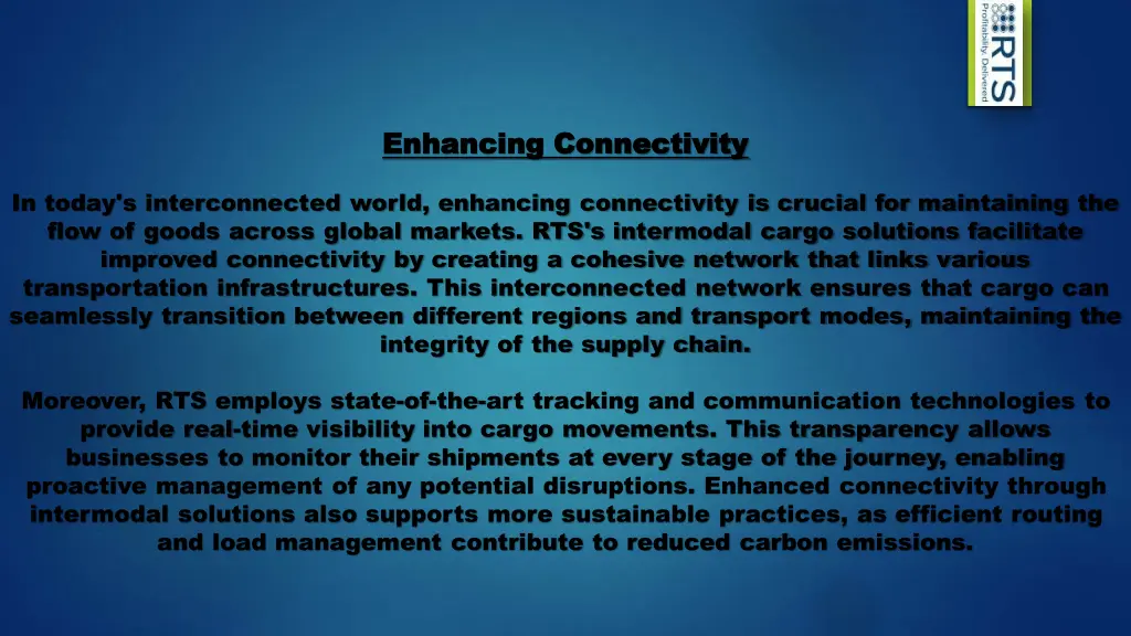 enhancing connectivity enhancing connectivity