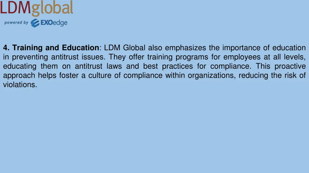 4 training and education ldm global also