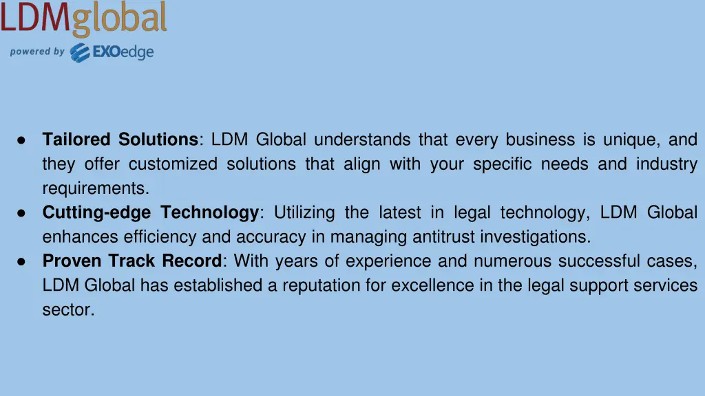 tailored solutions ldm global understands that