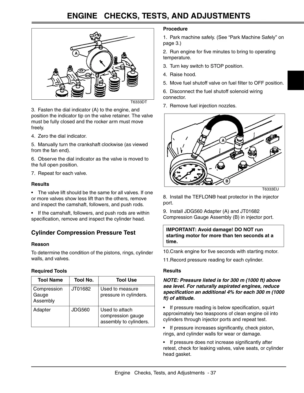 engine checks tests and adjustments 2