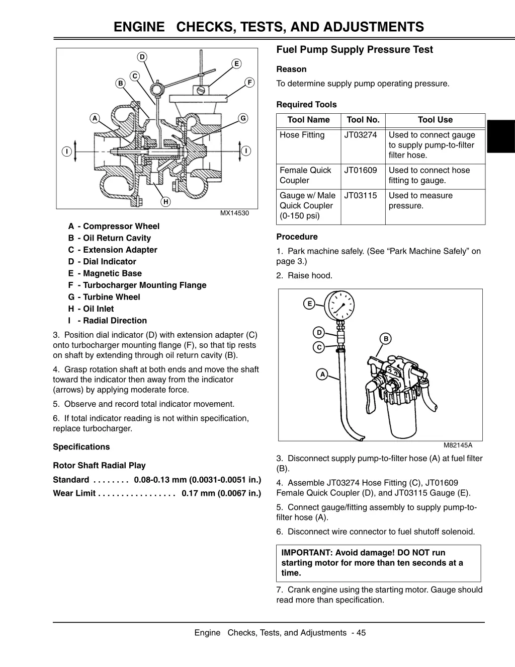 engine checks tests and adjustments 10