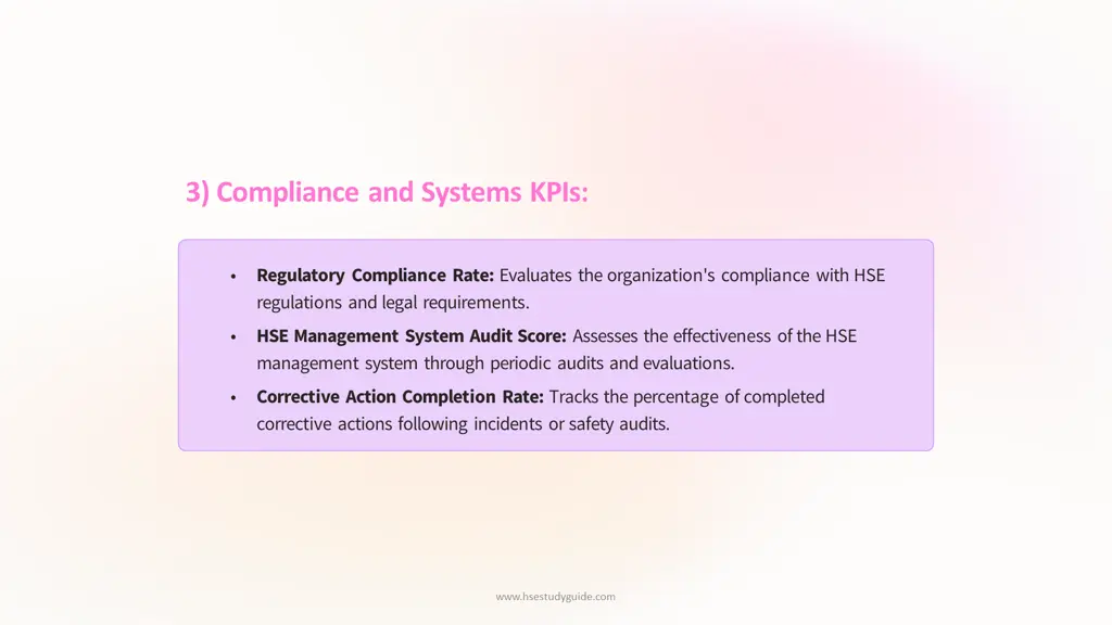 3 compliance and systems kpis