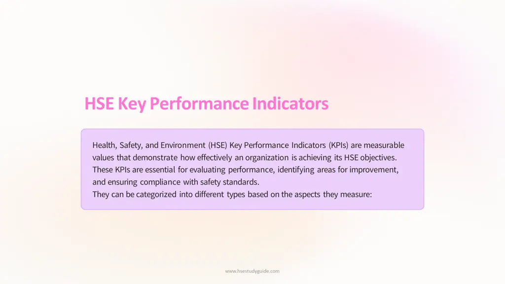 hse key performance indicators