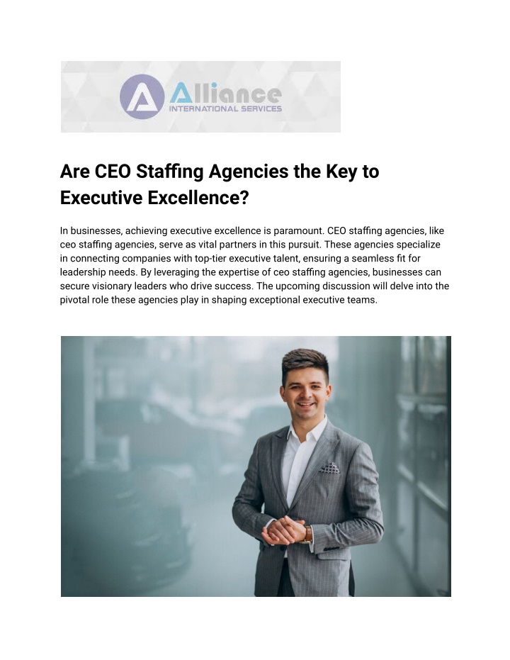 are ceo staffing agencies the key to executive