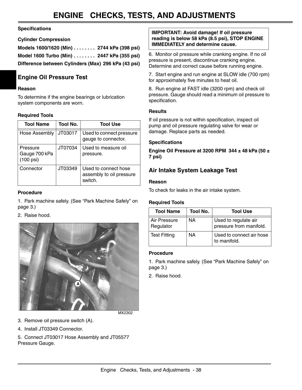 engine checks tests and adjustments 3