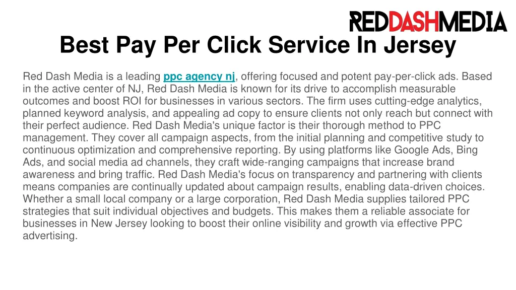 best pay per click service in jersey