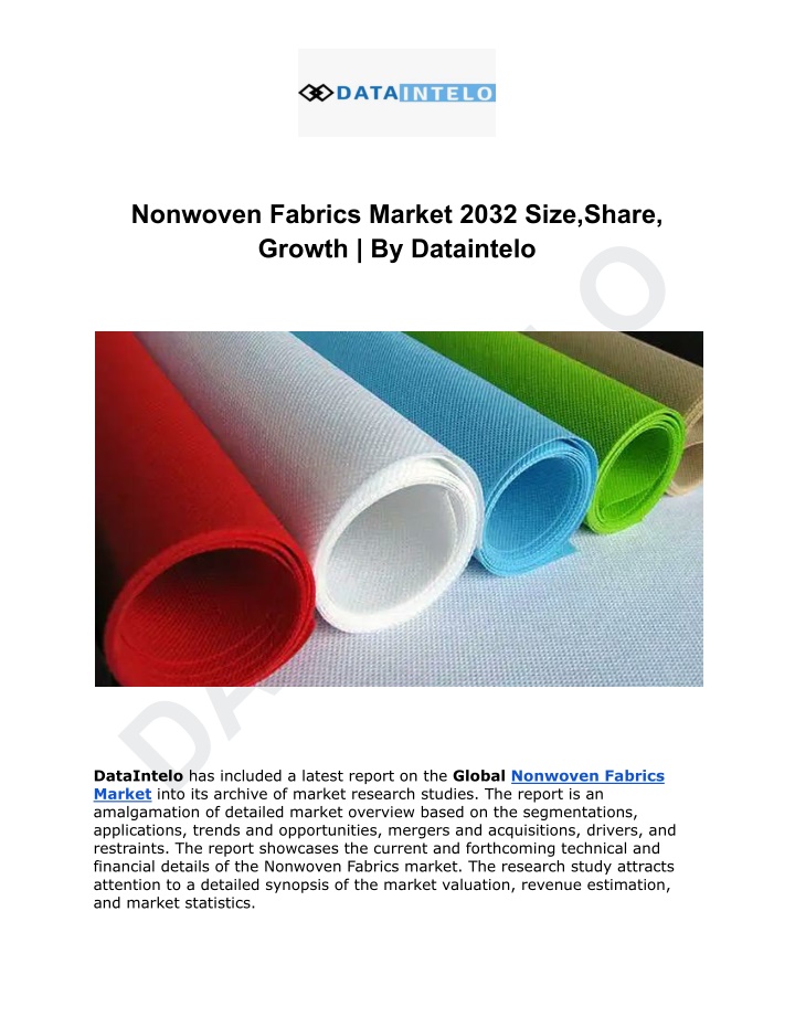 nonwoven fabrics market 2032 size share growth