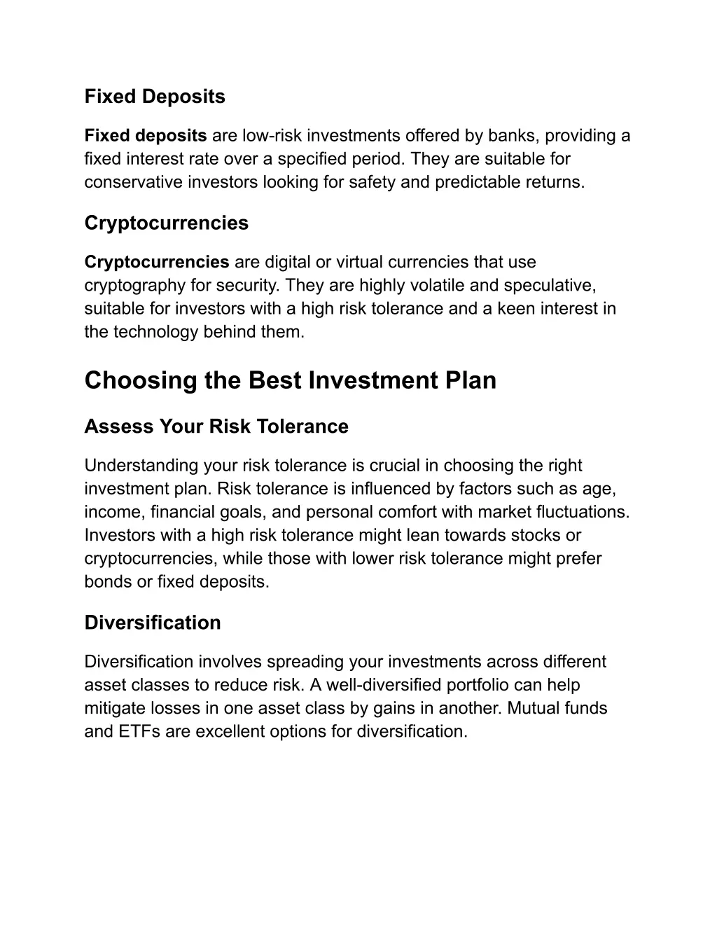 fixed deposits