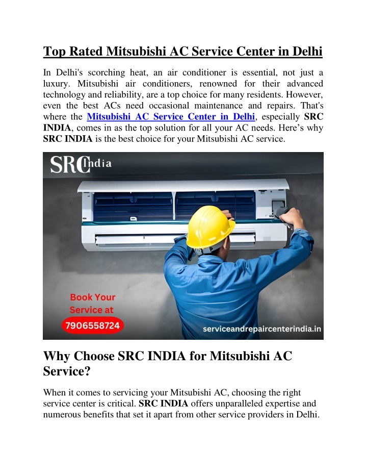 top rated mitsubishi ac service center in delhi