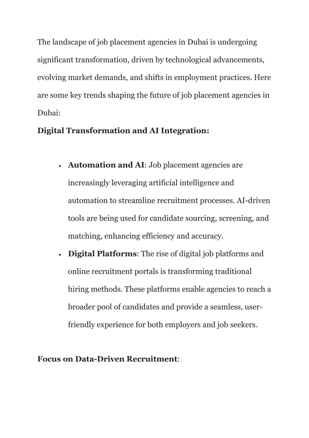 the landscape of job placement agencies in dubai