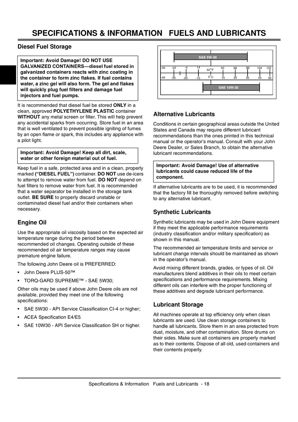 specifications information fuels and lubricants 1