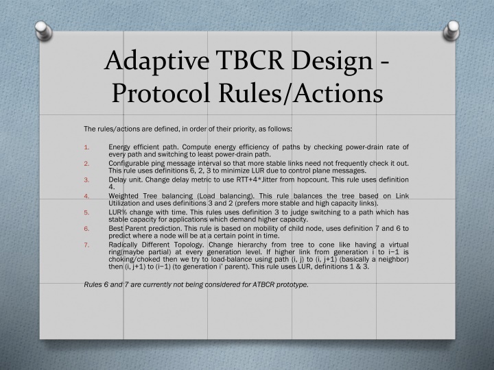 adaptive tbcr design protocol rules actions
