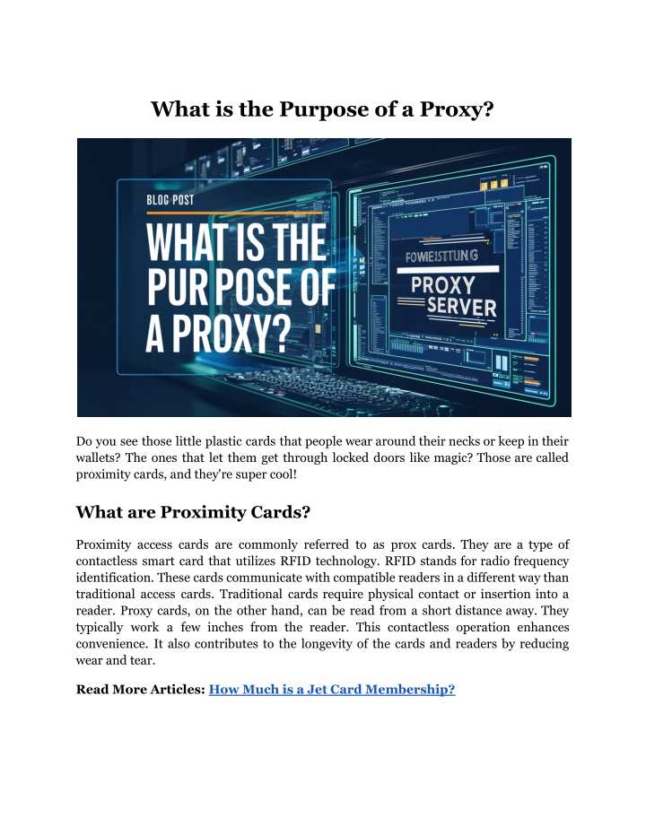 what is the purpose of a proxy