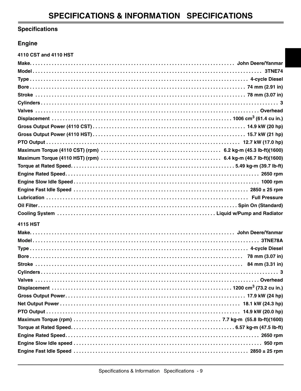 specifications information specifications