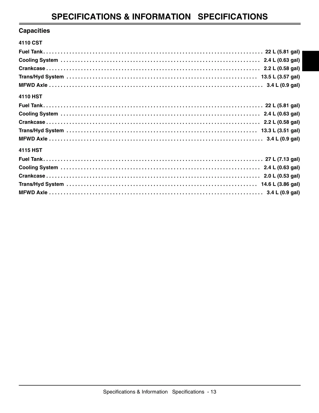 specifications information specifications 4