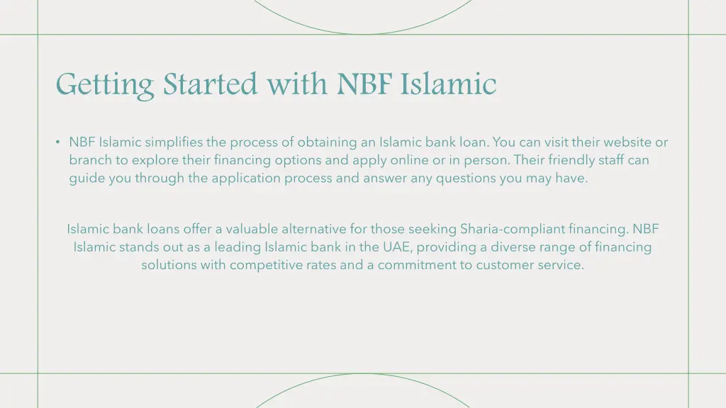 getting started with nbf islamic