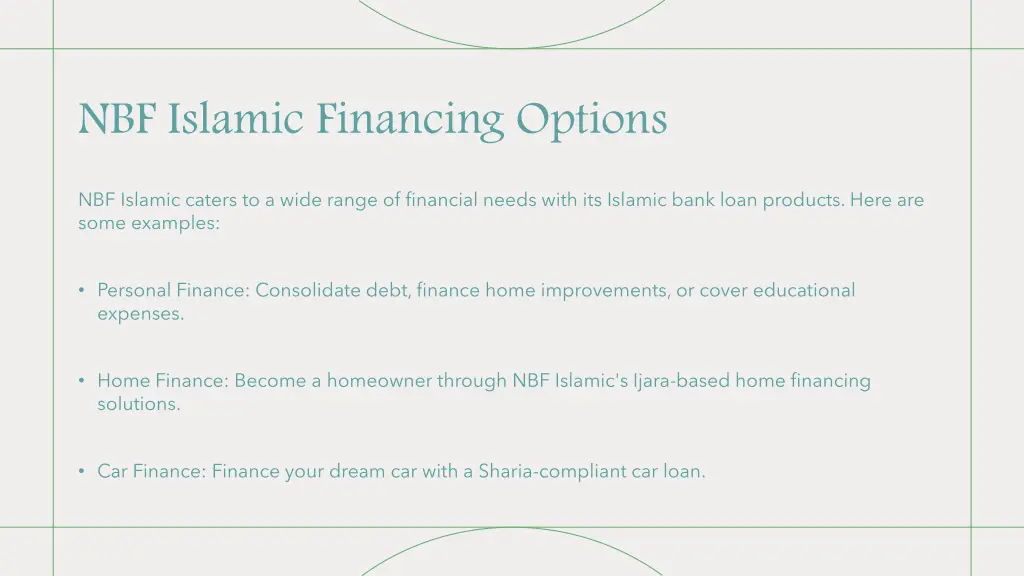 nbf islamic financing options