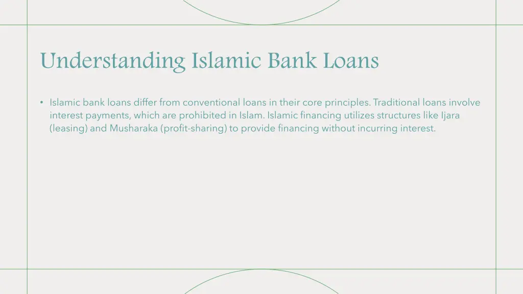 understanding islamic bank loans