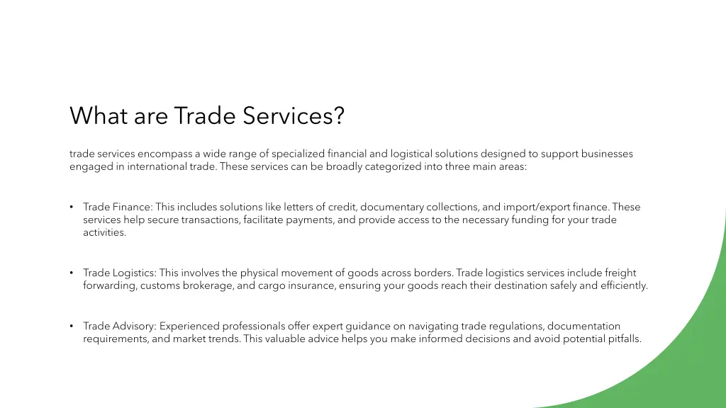 what are trade services