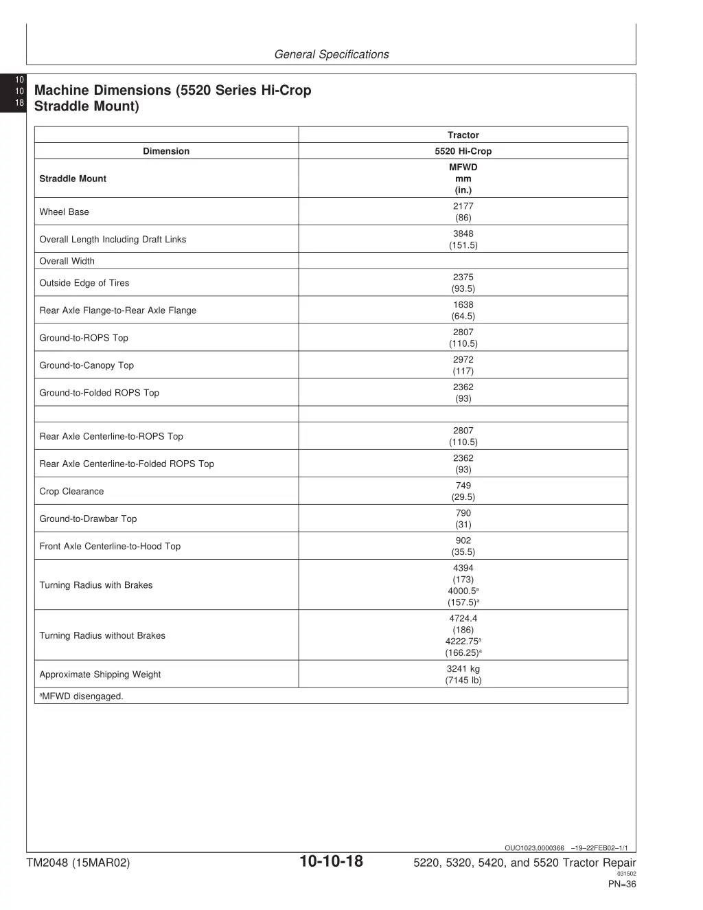 general specifications 16