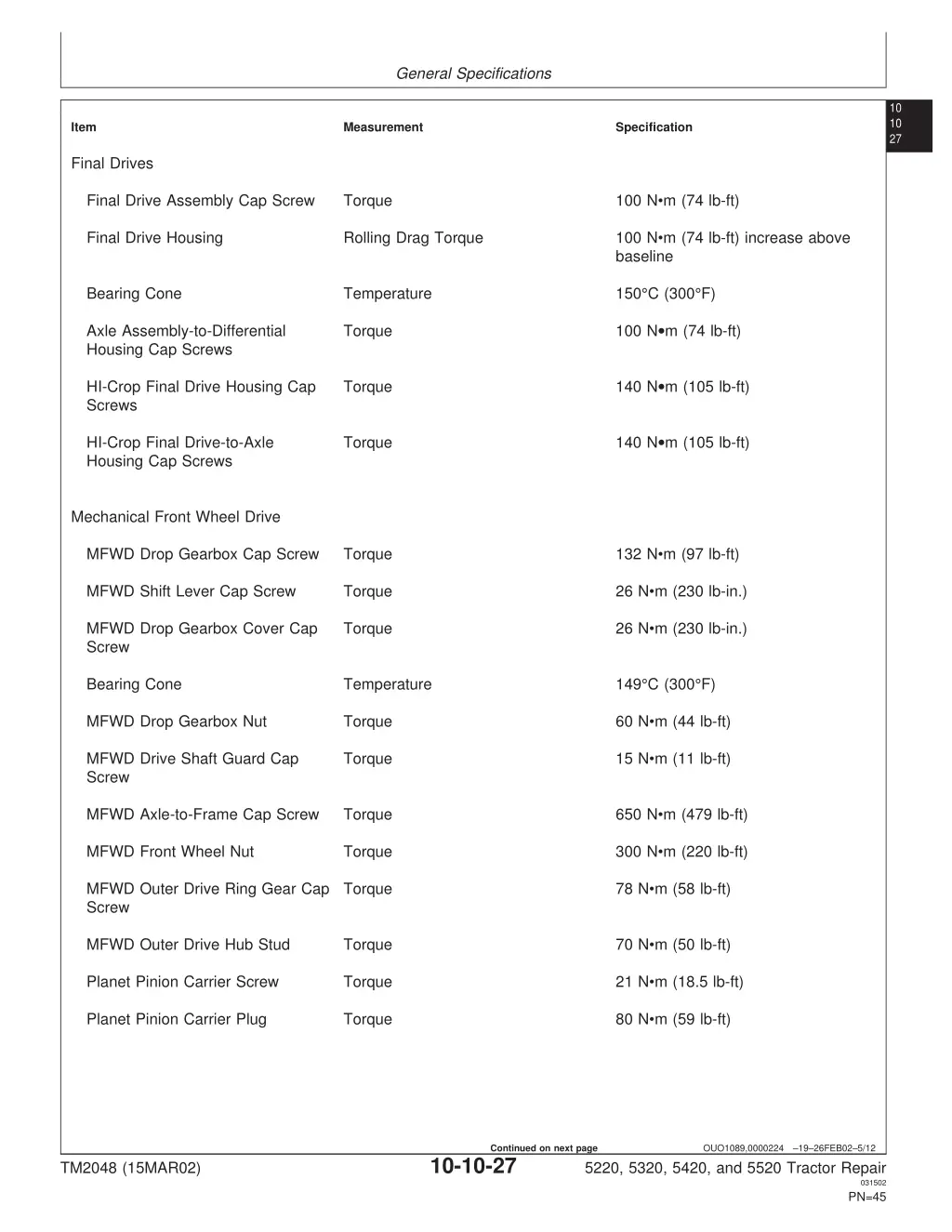 general specifications 25