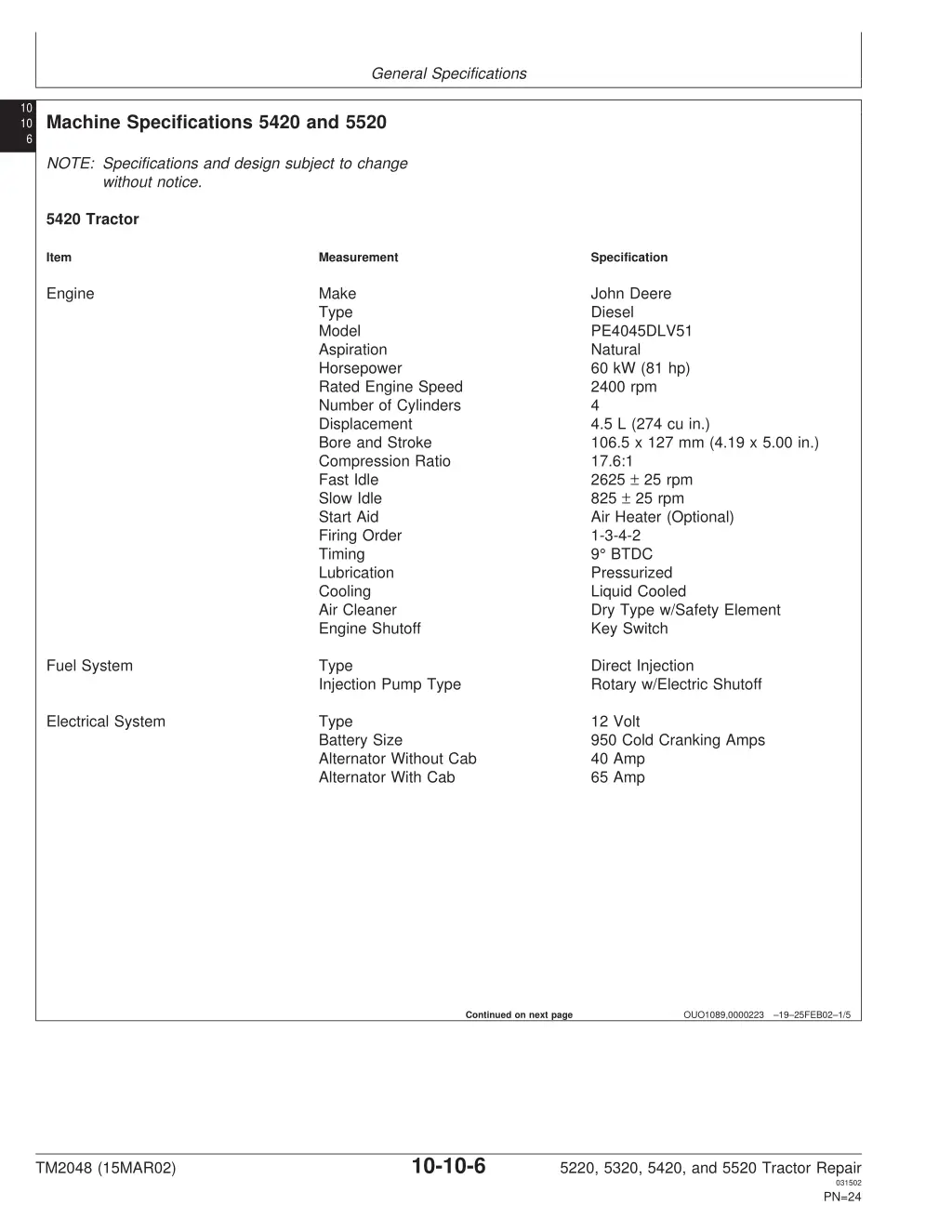 general specifications 4