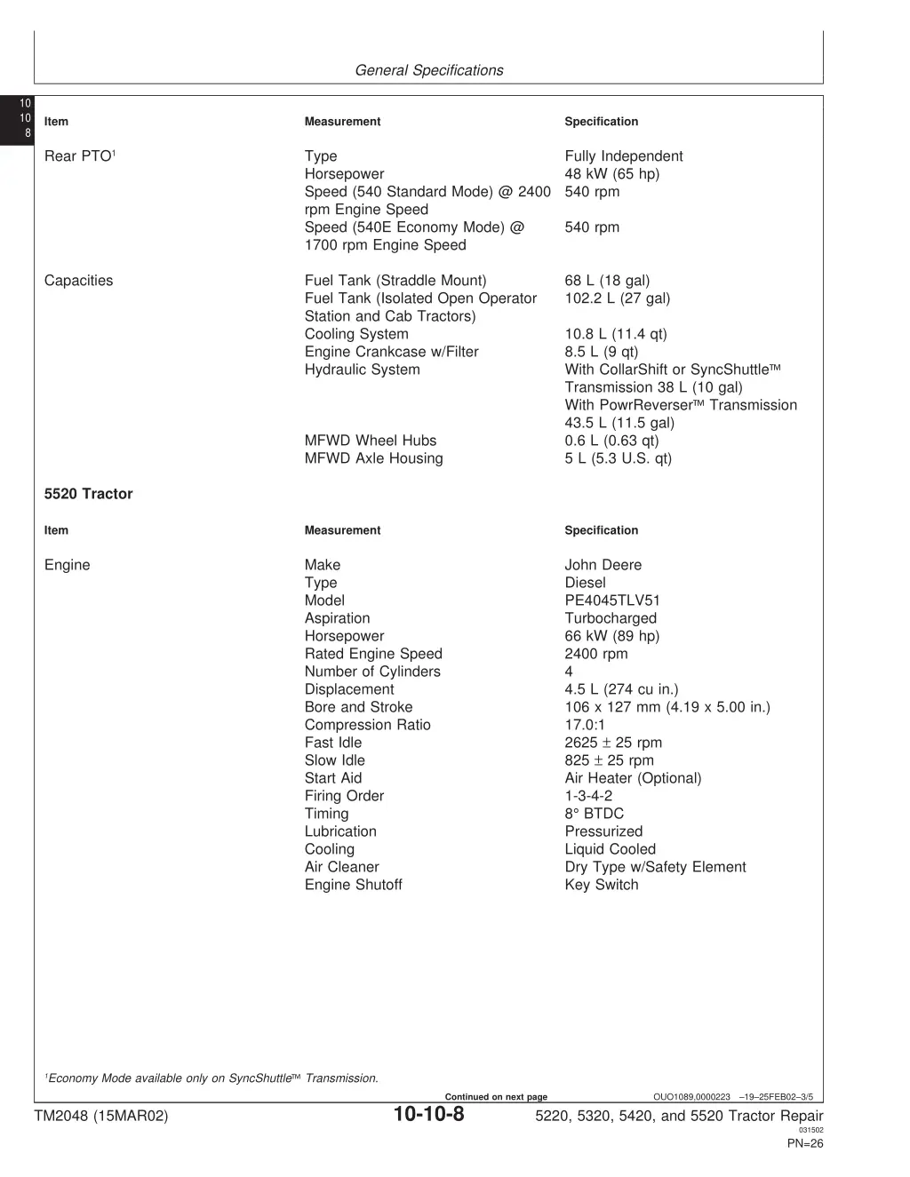 general specifications 6