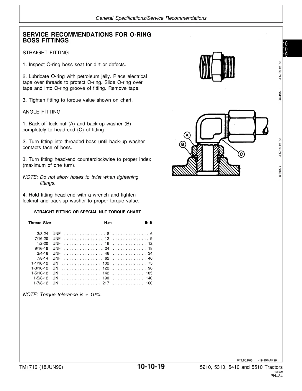 general specifications service recommendations